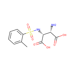 Cc1ccccc1S(=O)(=O)N[C@@H](C(=O)O)[C@H](N)C(=O)O ZINC001772648051