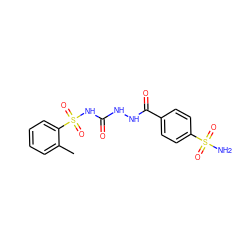 Cc1ccccc1S(=O)(=O)NC(=O)NNC(=O)c1ccc(S(N)(=O)=O)cc1 ZINC000013612928