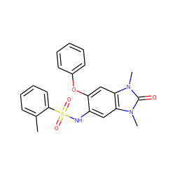 Cc1ccccc1S(=O)(=O)Nc1cc2c(cc1Oc1ccccc1)n(C)c(=O)n2C ZINC000653714955