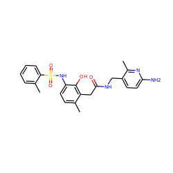 Cc1ccccc1S(=O)(=O)Nc1ccc(C)c(CC(=O)NCc2ccc(N)nc2C)c1O ZINC000028570522