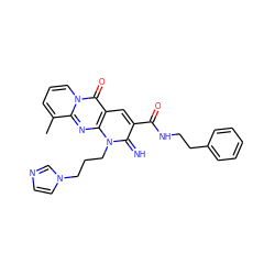 Cc1cccn2c(=O)c3cc(C(=O)NCCc4ccccc4)c(=N)n(CCCn4ccnc4)c3nc12 ZINC000100459561