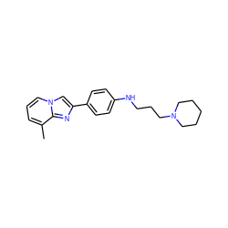 Cc1cccn2cc(-c3ccc(NCCCN4CCCCC4)cc3)nc12 ZINC000013819597