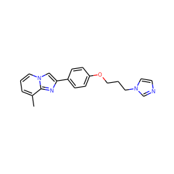 Cc1cccn2cc(-c3ccc(OCCCn4ccnc4)cc3)nc12 ZINC000013819578