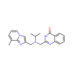 Cc1cccn2cc(CN(Cc3nc4ccccc4c(=O)[nH]3)C(C)C)nc12 ZINC000057570800