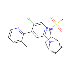 Cc1cccnc1-c1cc(N2[C@H]3CC[C@@H]2C[C@@H]3NS(C)(=O)=O)ncc1Cl ZINC000218994554