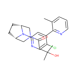 Cc1cccnc1-c1cc(N2[C@H]3CC[C@@H]2CN(C(=O)CC(C)(C)O)C3)ncc1Cl ZINC000146753283