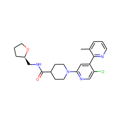 Cc1cccnc1-c1cc(N2CCC(C(=O)NC[C@H]3CCCO3)CC2)ncc1Cl ZINC000142005163