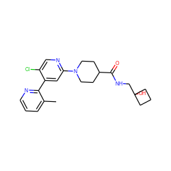 Cc1cccnc1-c1cc(N2CCC(C(=O)NCC3(O)CCC3)CC2)ncc1Cl ZINC000142109330