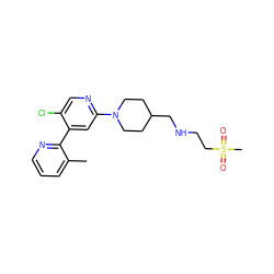 Cc1cccnc1-c1cc(N2CCC(CNCCS(C)(=O)=O)CC2)ncc1Cl ZINC000146830171