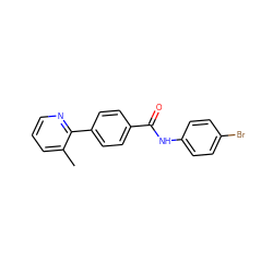 Cc1cccnc1-c1ccc(C(=O)Nc2ccc(Br)cc2)cc1 ZINC000038149539