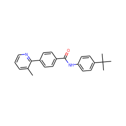 Cc1cccnc1-c1ccc(C(=O)Nc2ccc(C(C)(C)C)cc2)cc1 ZINC000028338626