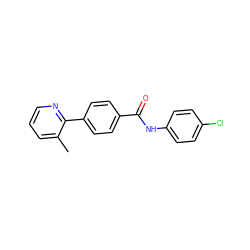 Cc1cccnc1-c1ccc(C(=O)Nc2ccc(Cl)cc2)cc1 ZINC000038149541