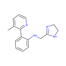 Cc1cccnc1-c1ccccc1NCC1=NCCN1 ZINC000013438396