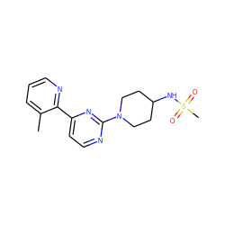 Cc1cccnc1-c1ccnc(N2CCC(NS(C)(=O)=O)CC2)n1 ZINC000146862490