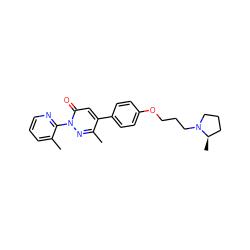 Cc1cccnc1-n1nc(C)c(-c2ccc(OCCCN3CCC[C@H]3C)cc2)cc1=O ZINC000073295408