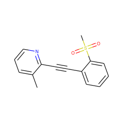 Cc1cccnc1C#Cc1ccccc1S(C)(=O)=O ZINC000029123896