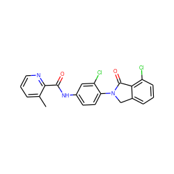 Cc1cccnc1C(=O)Nc1ccc(N2Cc3cccc(Cl)c3C2=O)c(Cl)c1 ZINC000653739208