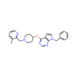 Cc1cccnc1CN1CCC(Oc2ncnc3c2ccn3Cc2ccccc2)CC1 ZINC000084602295