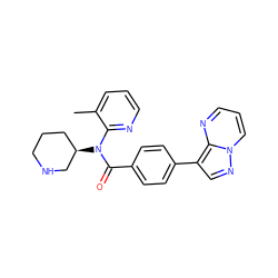 Cc1cccnc1N(C(=O)c1ccc(-c2cnn3cccnc23)cc1)[C@@H]1CCCNC1 ZINC001772574086