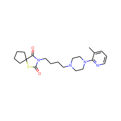 Cc1cccnc1N1CCN(CCCCN2C(=O)SC3(CCCC3)C2=O)CC1 ZINC000027706955