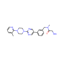 Cc1cccnc1N1CCN(c2ncc(-c3cccc(CN(C)C(=O)CN)c3)cn2)CC1 ZINC000142841266