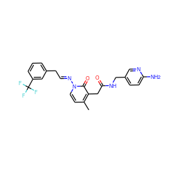 Cc1ccn(/N=C/Cc2cccc(C(F)(F)F)c2)c(=O)c1CC(=O)NCc1ccc(N)nc1 ZINC000029040404