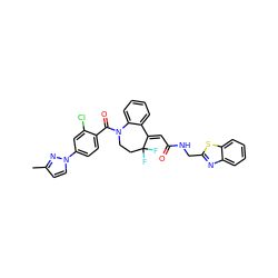 Cc1ccn(-c2ccc(C(=O)N3CCC(F)(F)/C(=C\C(=O)NCc4nc5ccccc5s4)c4ccccc43)c(Cl)c2)n1 ZINC000044308058