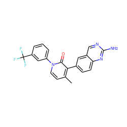 Cc1ccn(-c2cccc(C(F)(F)F)c2)c(=O)c1-c1ccc2nc(N)ncc2c1 ZINC000016052721