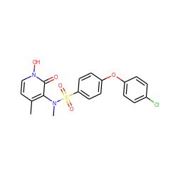 Cc1ccn(O)c(=O)c1N(C)S(=O)(=O)c1ccc(Oc2ccc(Cl)cc2)cc1 ZINC000029128919