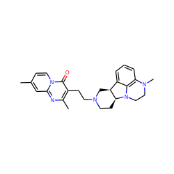 Cc1ccn2c(=O)c(CCN3CC[C@H]4[C@@H](C3)c3cccc5c3N4CCN5C)c(C)nc2c1 ZINC000169309785