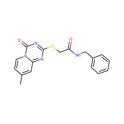 Cc1ccn2c(=O)nc(SCC(=O)NCc3ccccc3)nc2c1 ZINC000004503866