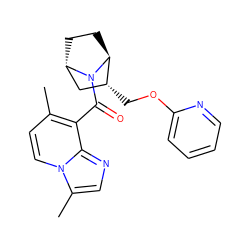 Cc1ccn2c(C)cnc2c1C(=O)N1[C@H]2CC[C@H]1[C@H](COc1ccccn1)C2 ZINC000226037516