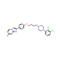 Cc1ccn2cc(-c3ccc(OCCCCN4CCN(c5cccc(Cl)c5Cl)CC4)cc3)nc2c1 ZINC000028711428