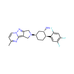 Cc1ccn2nc3c(c2n1)CN([C@@H]1CC[C@H](c2cc(F)c(F)cc2F)[C@@H](N)C1)C3 ZINC000653891143