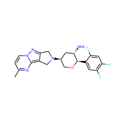 Cc1ccn2nc3c(c2n1)CN([C@@H]1CO[C@H](c2cc(F)c(F)cc2F)[C@@H](N)C1)C3 ZINC000653861820