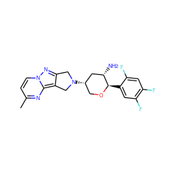 Cc1ccn2nc3c(c2n1)CN([C@H]1CO[C@H](c2cc(F)c(F)cc2F)[C@@H](N)C1)C3 ZINC000653874625