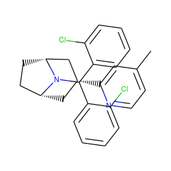 Cc1ccnc([C@@H]2C[C@@H]3CC[C@H](C2)N3C(c2ccccc2Cl)c2ccccc2Cl)c1 ZINC000103225048