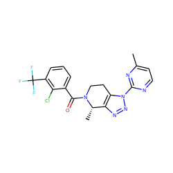 Cc1ccnc(-n2nnc3c2CCN(C(=O)c2cccc(C(F)(F)F)c2Cl)[C@H]3C)n1 ZINC000225989858