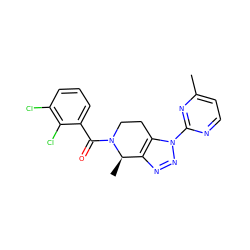 Cc1ccnc(-n2nnc3c2CCN(C(=O)c2cccc(Cl)c2Cl)[C@@H]3C)n1 ZINC000222059647