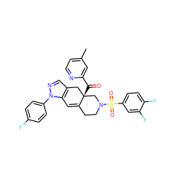 Cc1ccnc(C(=O)[C@]23Cc4cnn(-c5ccc(F)cc5)c4C=C2CCN(S(=O)(=O)c2ccc(F)c(F)c2)C3)c1 ZINC000141895389