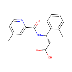 Cc1ccnc(C(=O)N[C@@H](CC(=O)O)c2ccccc2C)c1 ZINC000223438270