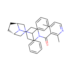 Cc1ccnc(C)c1C(=O)N1CCC(N2[C@H]3CC[C@H]2CN(C(c2ccccc2)c2ccccc2)C3)CC1 ZINC000100086740