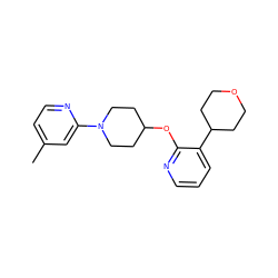 Cc1ccnc(N2CCC(Oc3ncccc3C3CCOCC3)CC2)c1 ZINC000096168963