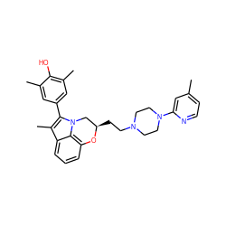 Cc1ccnc(N2CCN(CC[C@@H]3Cn4c(-c5cc(C)c(O)c(C)c5)c(C)c5cccc(c54)O3)CC2)c1 ZINC000026401819