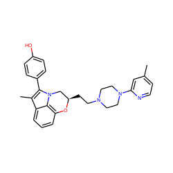 Cc1ccnc(N2CCN(CC[C@@H]3Cn4c(-c5ccc(O)cc5)c(C)c5cccc(c54)O3)CC2)c1 ZINC000001484291