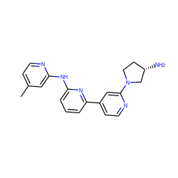 Cc1ccnc(Nc2cccc(-c3ccnc(N4CC[C@H](N)C4)c3)n2)c1 ZINC000084688054