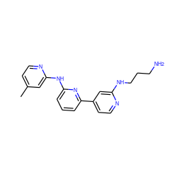 Cc1ccnc(Nc2cccc(-c3ccnc(NCCCN)c3)n2)c1 ZINC000084690601