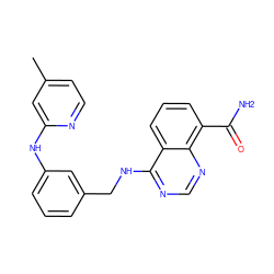 Cc1ccnc(Nc2cccc(CNc3ncnc4c(C(N)=O)cccc34)c2)c1 ZINC000114344096