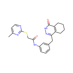 Cc1ccnc(SCC(=O)Nc2cccc(Cc3n[nH]c(=O)c4c3CCCC4)c2)n1 ZINC000167566929