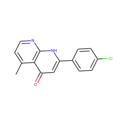 Cc1ccnc2[nH]c(-c3ccc(Cl)cc3)cc(=O)c12 ZINC000005504153